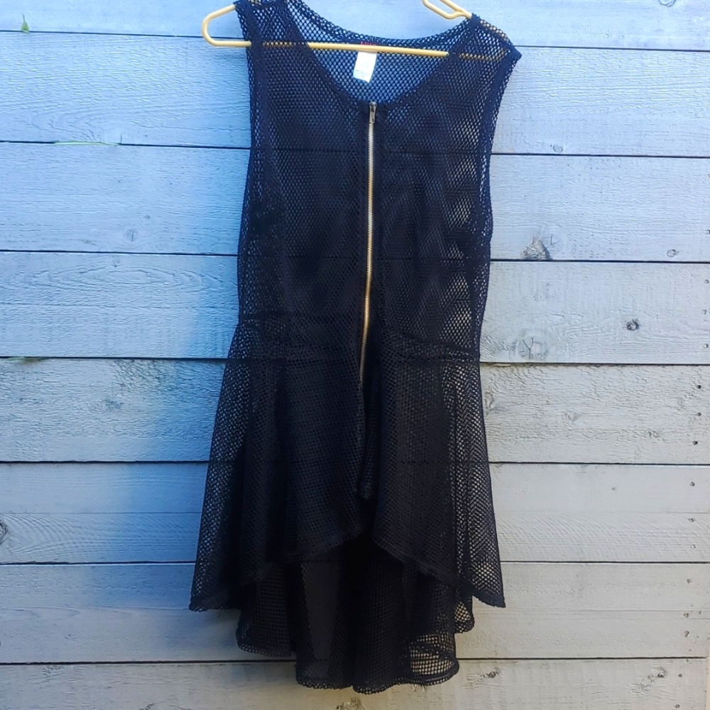 Fishnet zip up dress 1X